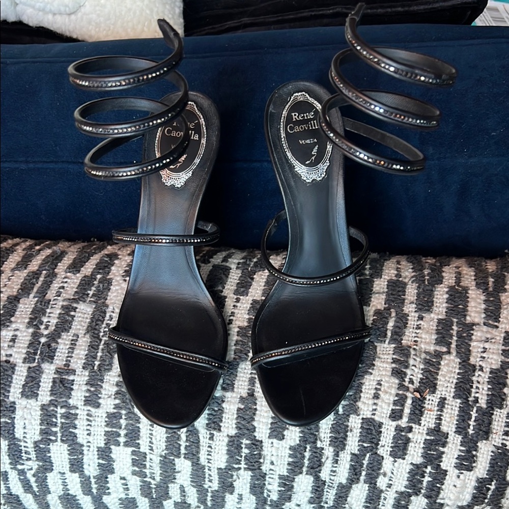 Rene Caovilla Cleo Black Heels